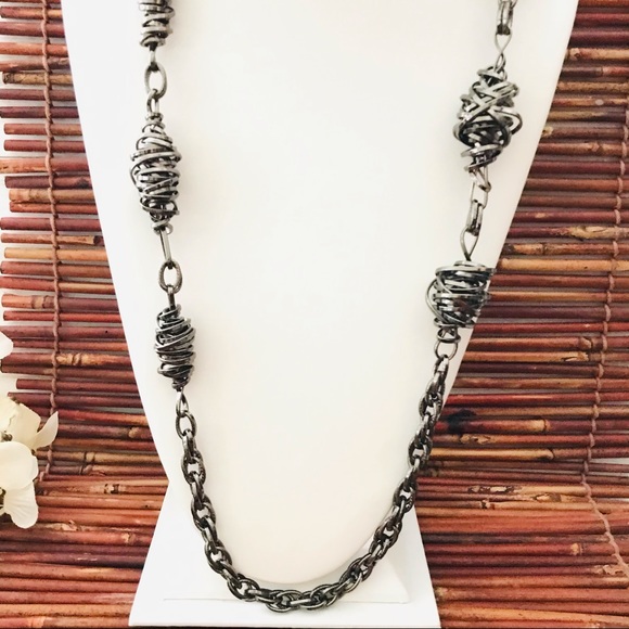 Chico’s Twisted Gunmetal Necklace - Picture 4 of 8